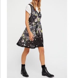 Free people black floral slip dress